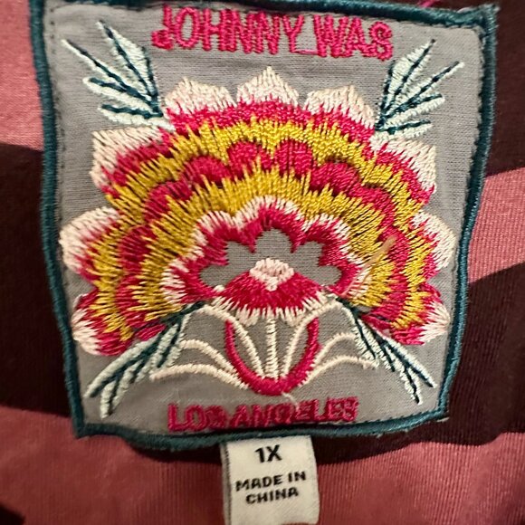 Johnny Was ECHO‎ FAVORITE Long Sleeve V-Neck Swing TEE 1X - Picture 6 of 8